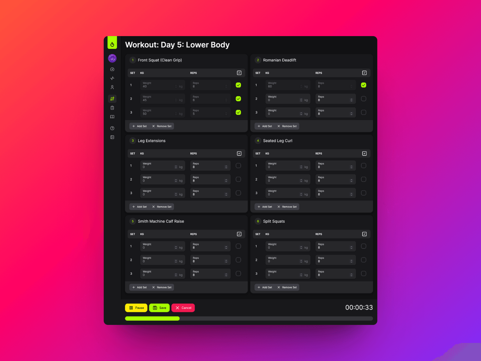 Workout Logging