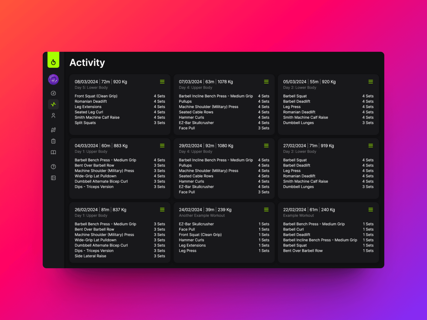 Activity Page